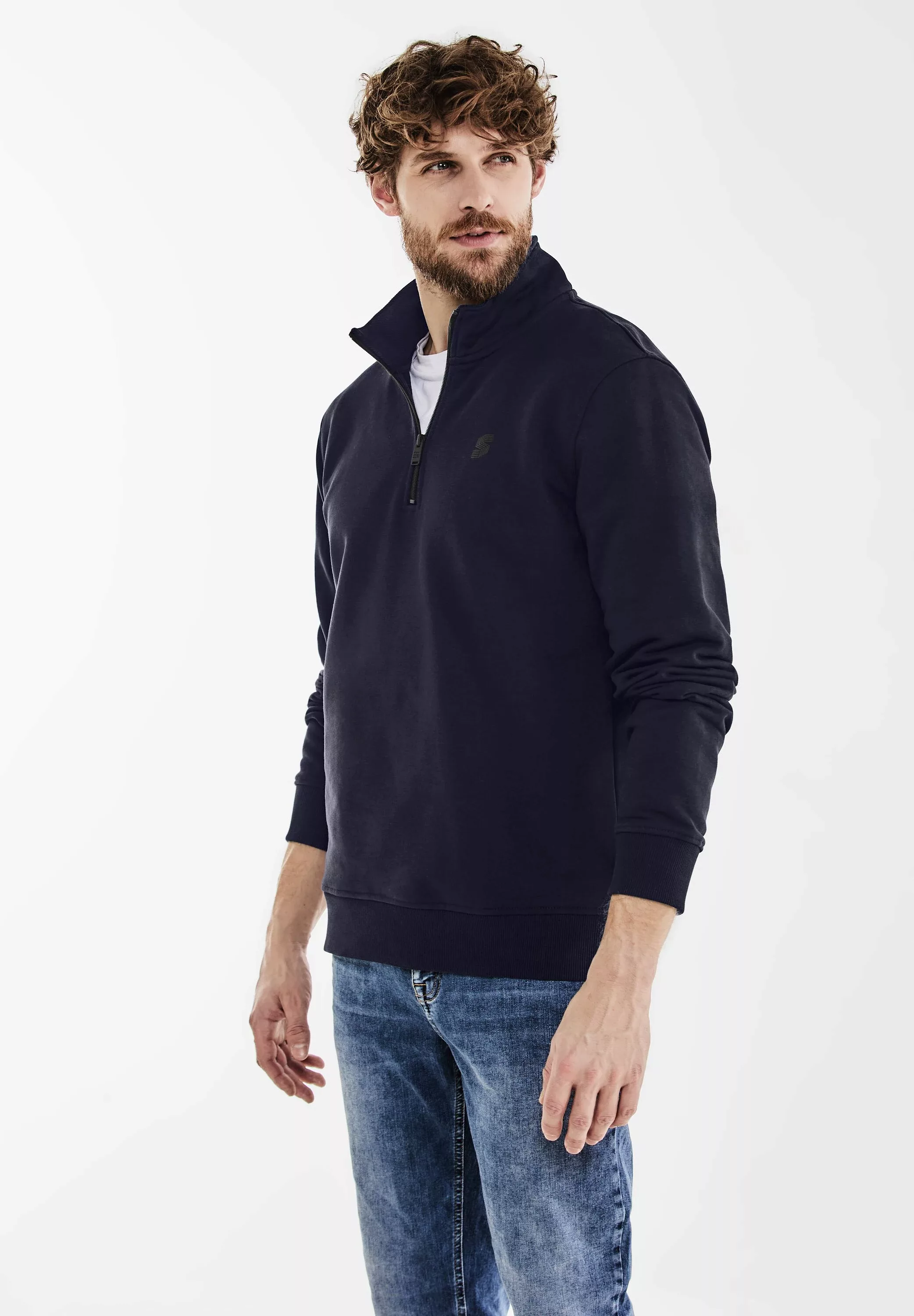 STREET ONE MEN Sweatshirt, mit Stehkragen günstig online kaufen