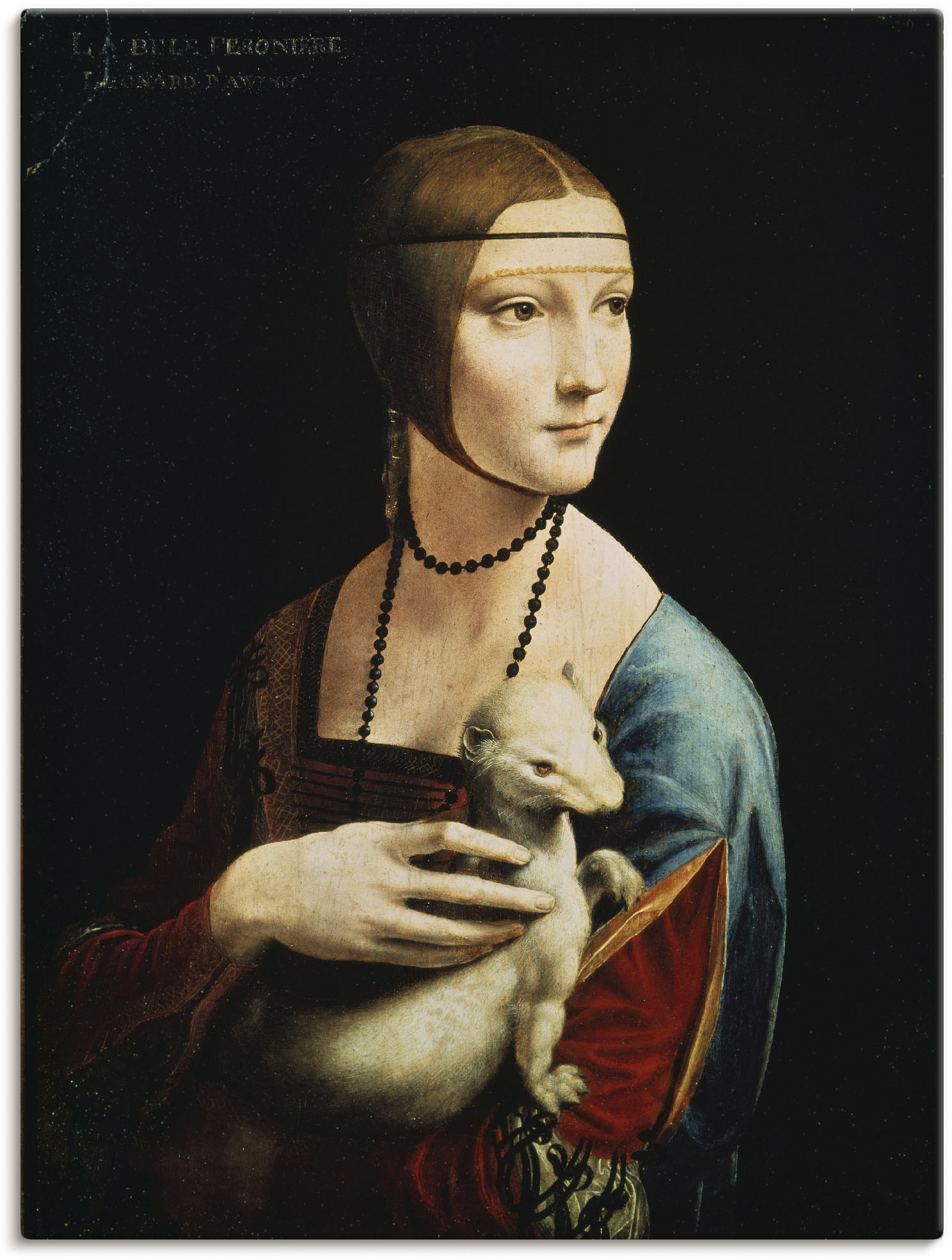 Artland Wandbild »Dame mit dem Hermelin Porträt«, Frau, (1 St.), als Leinwa günstig online kaufen