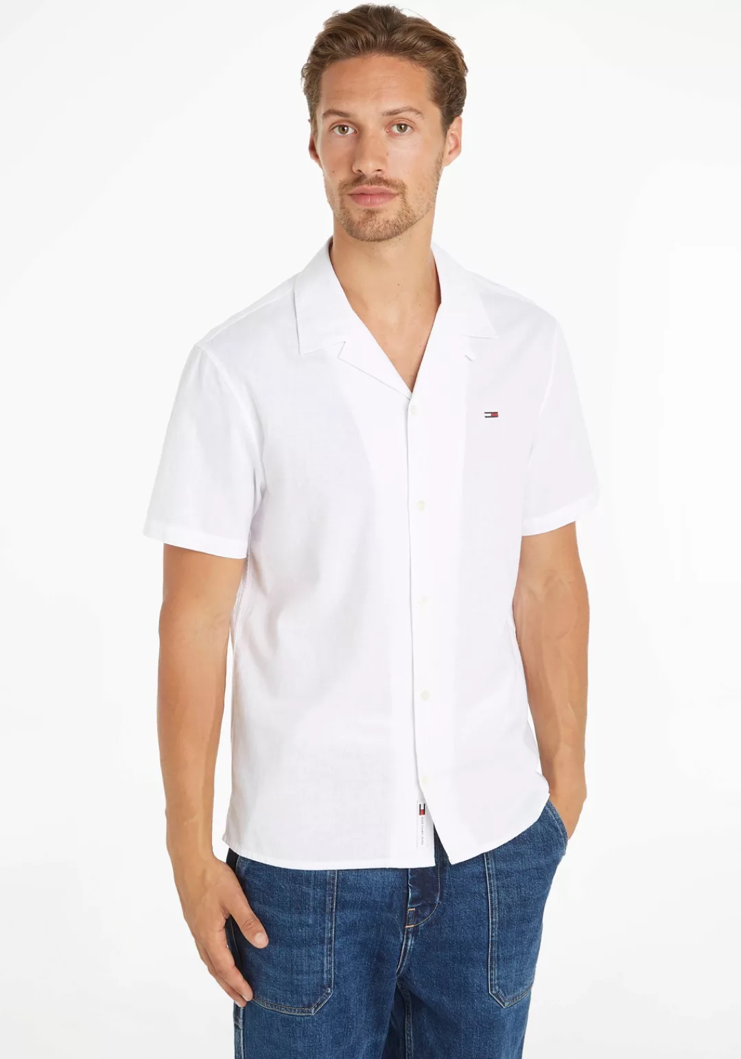 Tommy Jeans Kurzarmhemd "TJM LINEN BLEND CAMP SHIRT EXT" günstig online kaufen