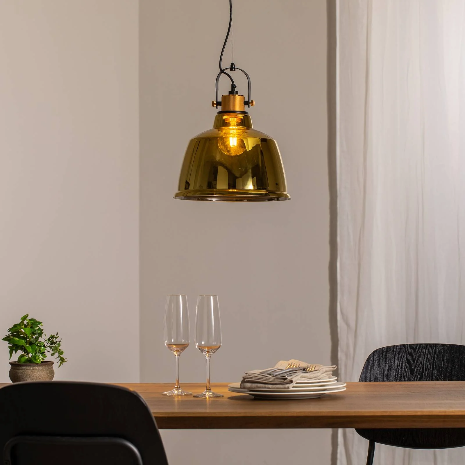 Hängeleuchte Amalfi, gold, Ø 30 cm günstig online kaufen