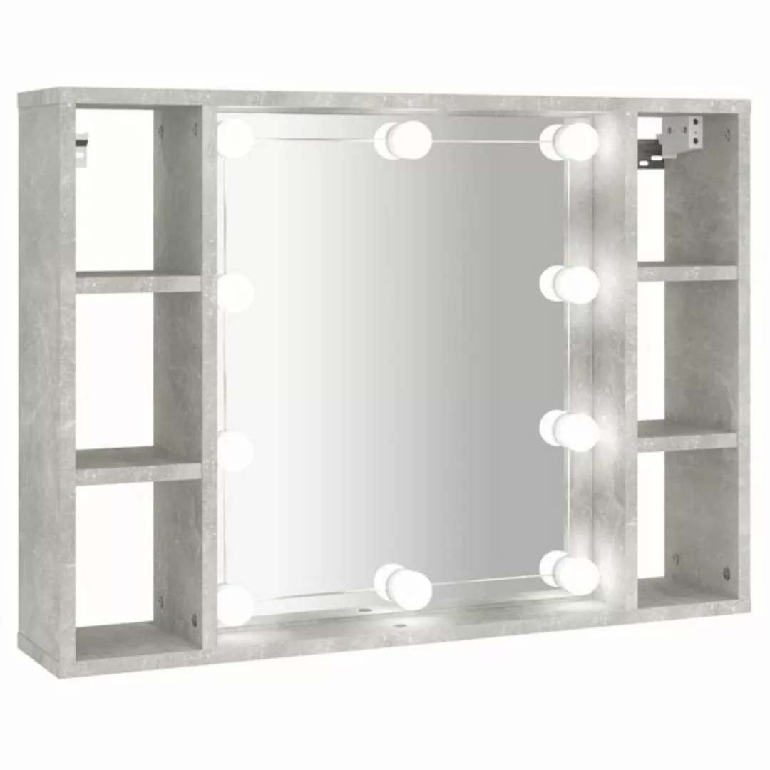 vidaXL Badezimmerspiegelschrank Spiegelschrank mit LED Betongrau 76x15x55 c günstig online kaufen