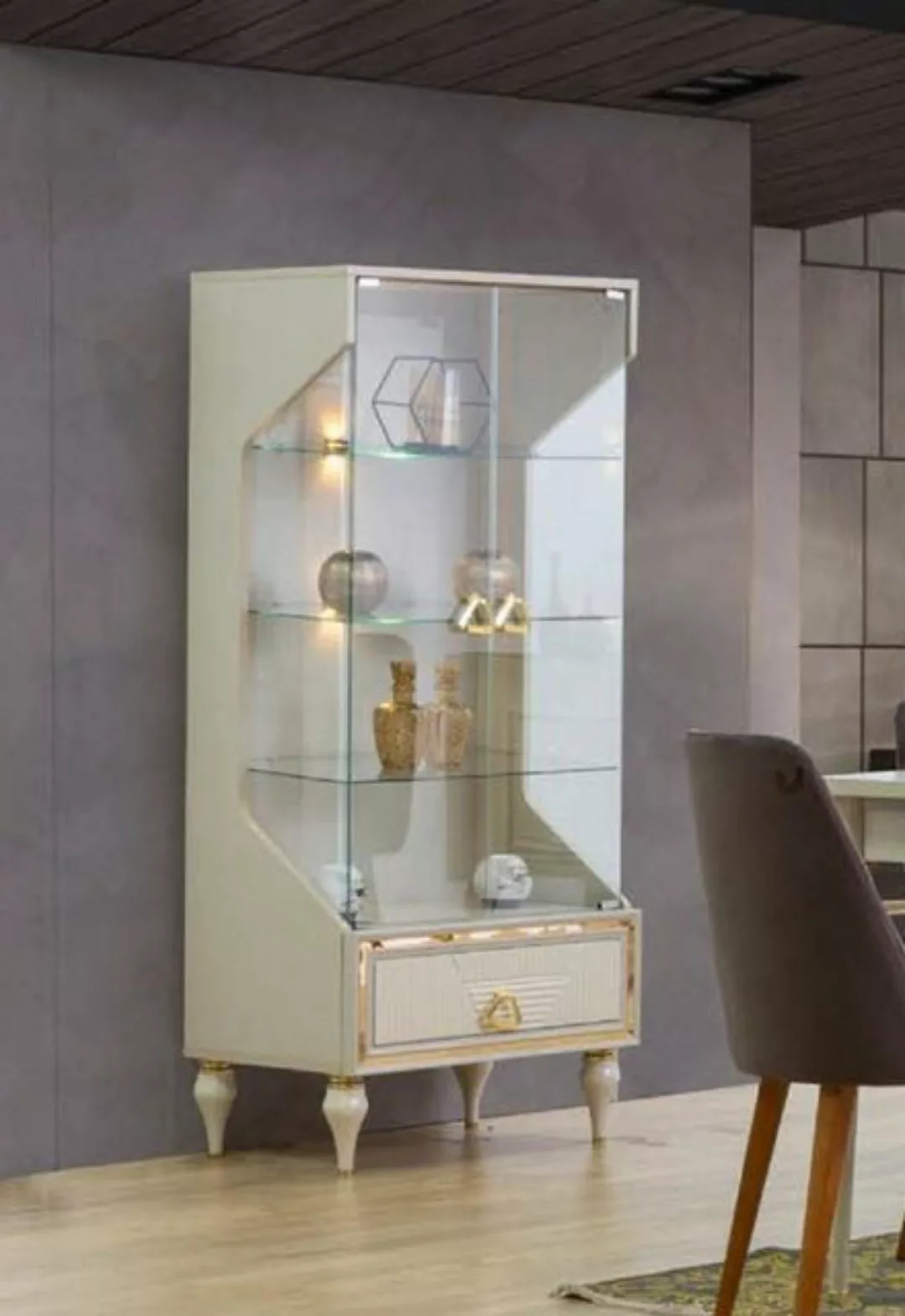 JVmoebel Vitrine Glas Holz Vitrinen Schrank Vitrine Möbel Anrichte Schränke günstig online kaufen