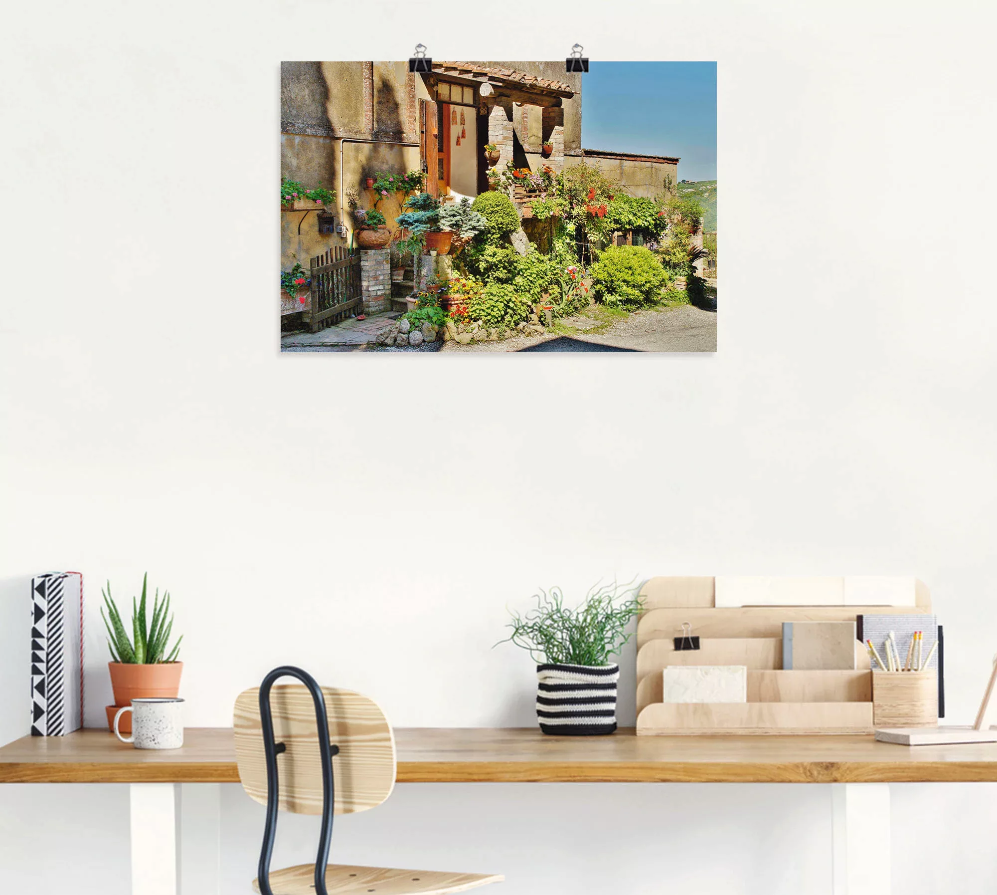 Artland Wandbild "Kleines Paradies in der Toskana", Gebäude, (1 St.), als L günstig online kaufen