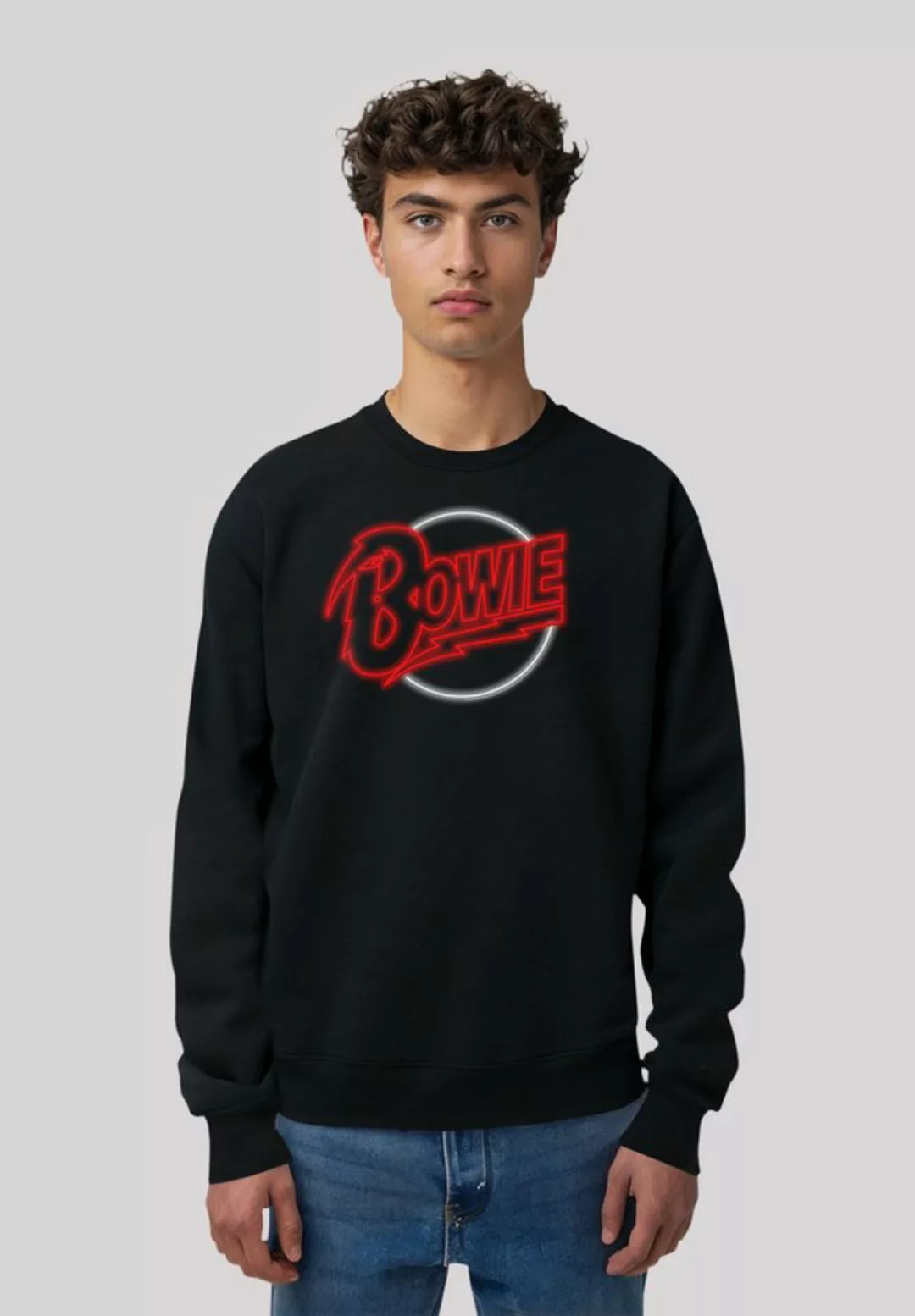 F4NT4STIC Sweatshirt "David Bowie Neon Logo", Premium Qualität günstig online kaufen