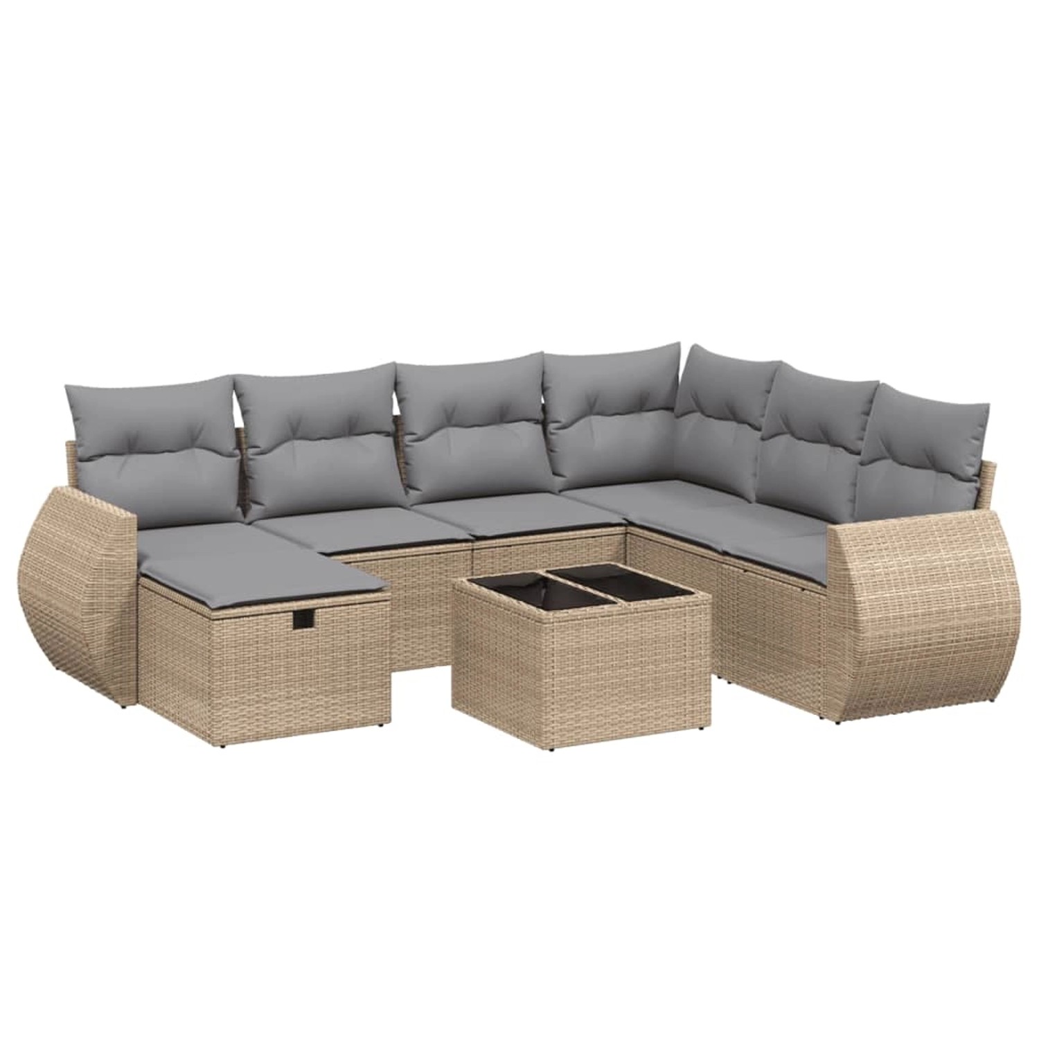 vidaXL 8-tlg Garten-Sofagarnitur mit Kissen Beige Poly Rattan Modell 193 günstig online kaufen