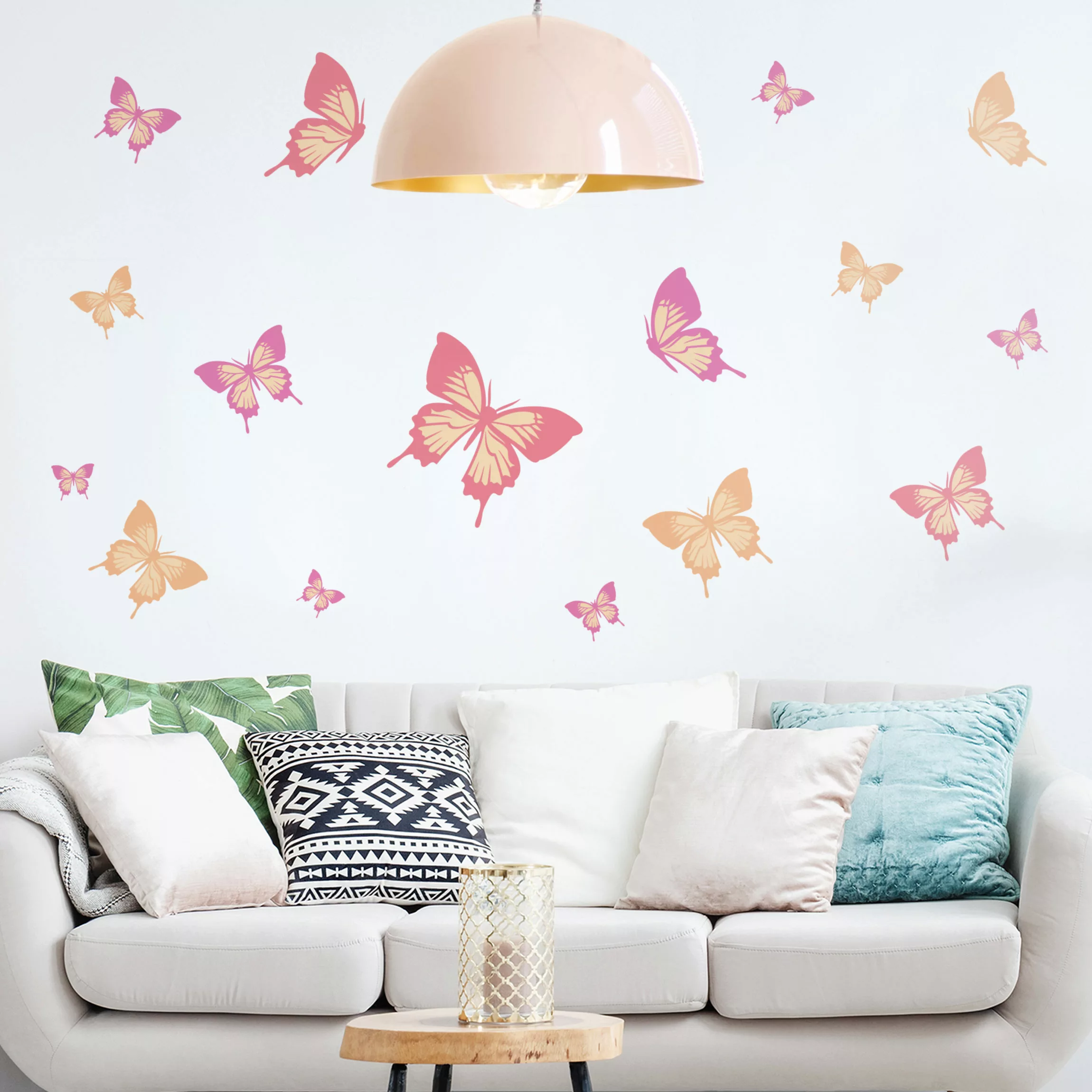 Wandtattoo Tiere Pastellfarbenes Schmetterlings-Set günstig online kaufen