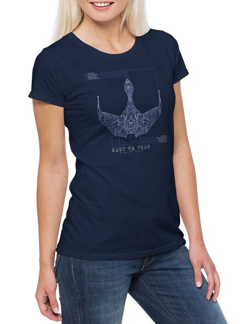 Urban Backwoods Print-Shirt Prey Bluebrint Damen T-Shirt Raumschiff Star Sp günstig online kaufen