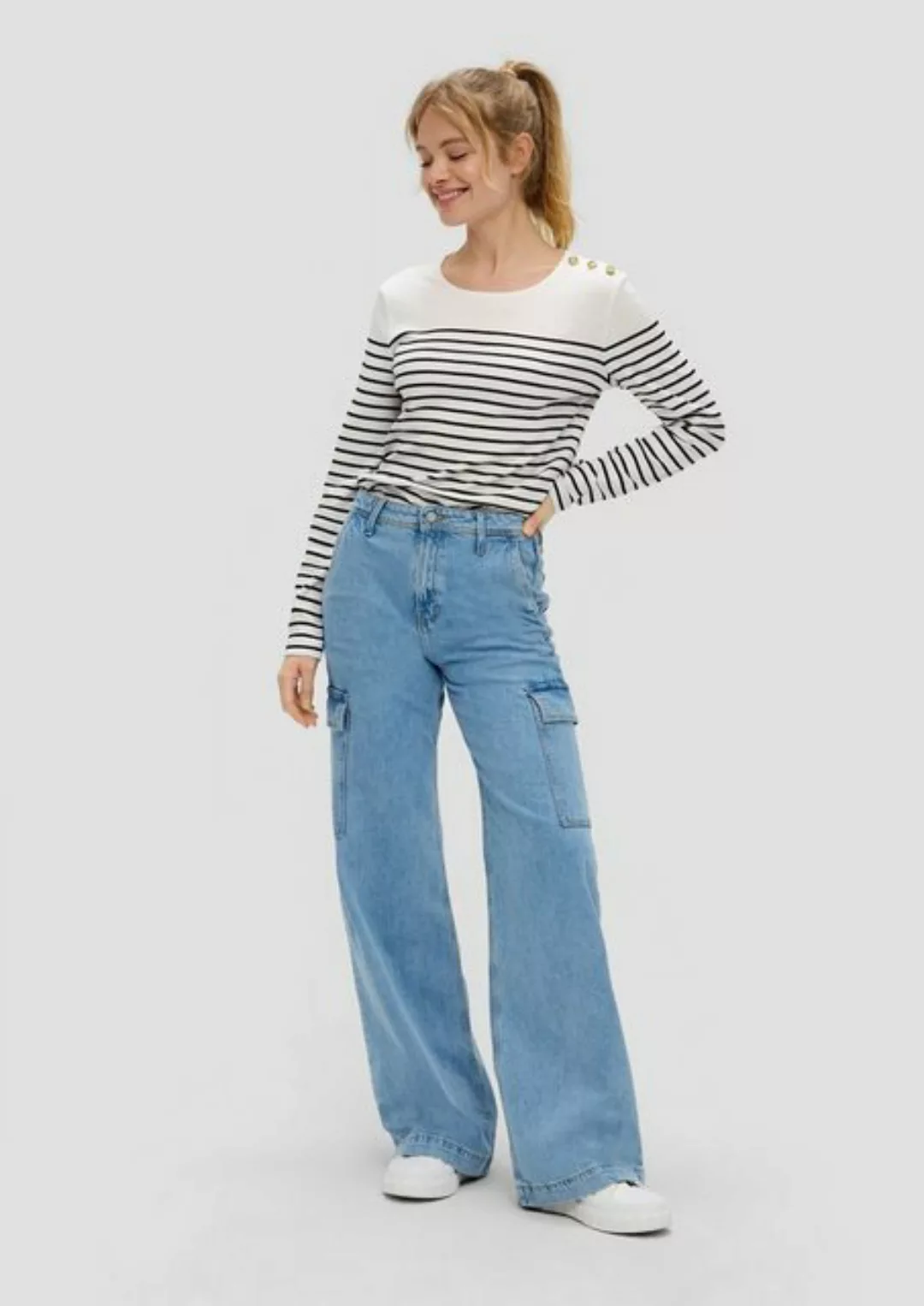 s.Oliver 5-Pocket-Jeans Jeans Suri / Mid Rise / Wide Leg / Cargo-Taschen günstig online kaufen