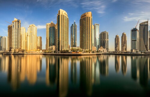 Papermoon Fototapete »Photo-Art MOHAMMED SHAMAA, PANORAMA-DUBAI-MARINA« günstig online kaufen