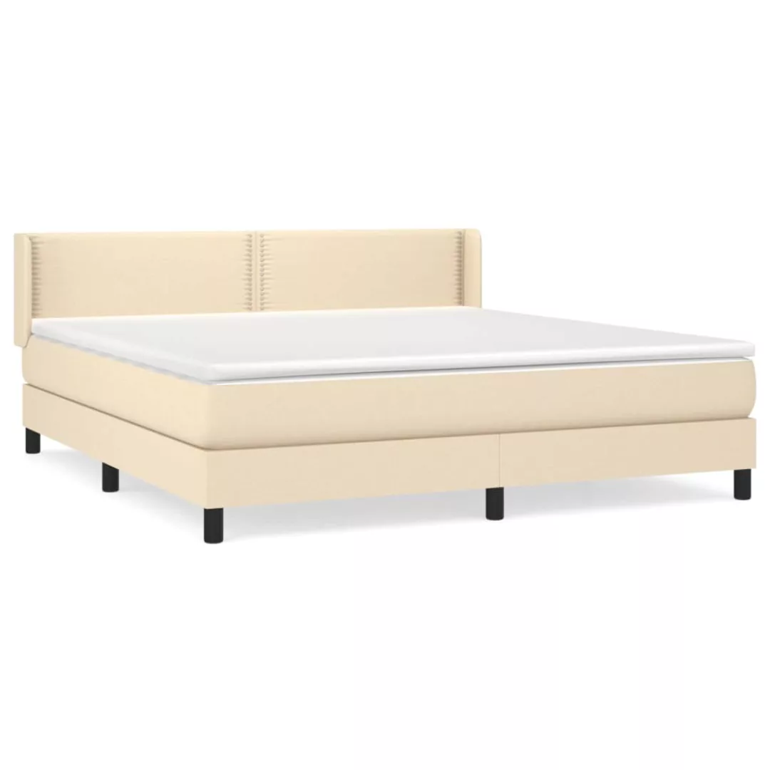 Vidaxl Boxspringbett Mit Matratze Creme 180x200 Cm Stoff günstig online kaufen