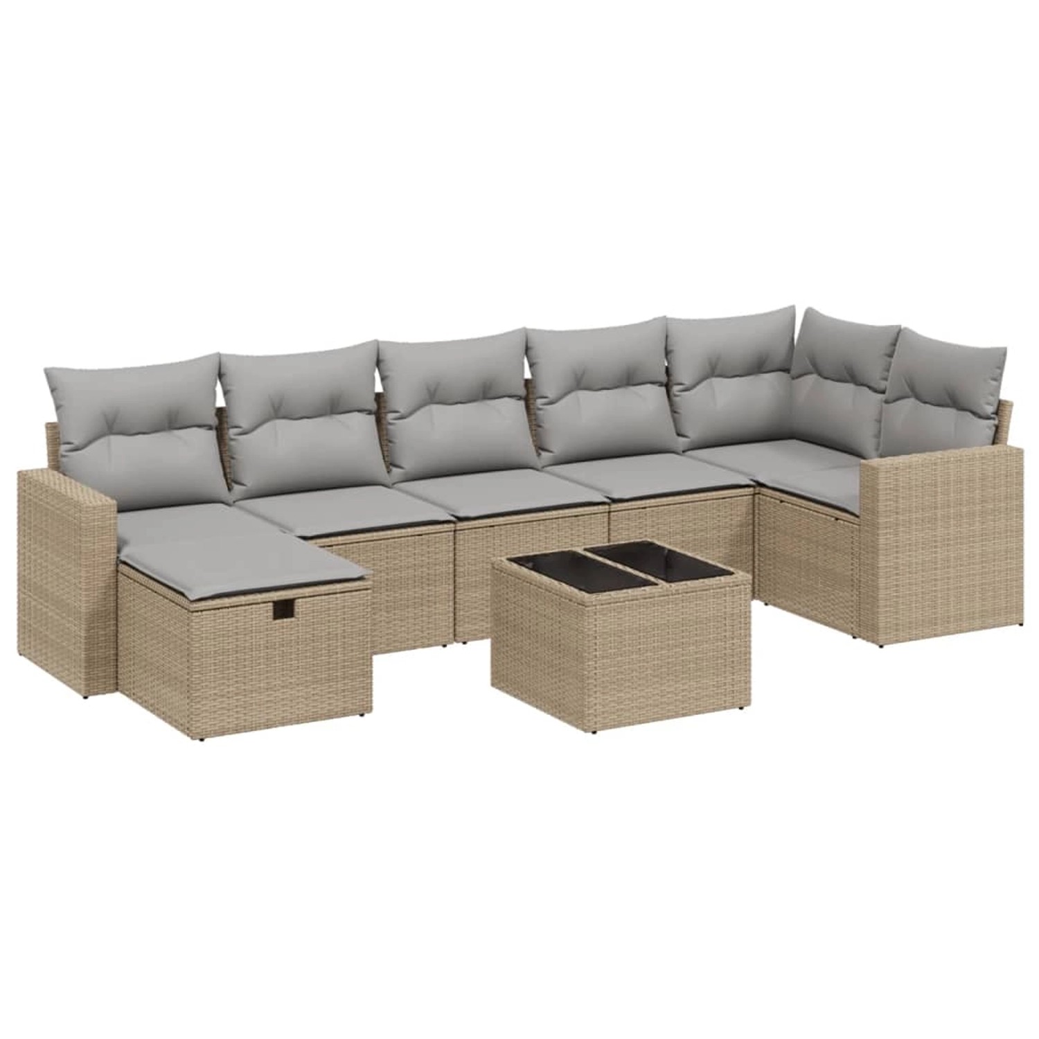 vidaXL 8-tlg Garten-Sofagarnitur mit Kissen Beige Poly Rattan Modell 202 günstig online kaufen