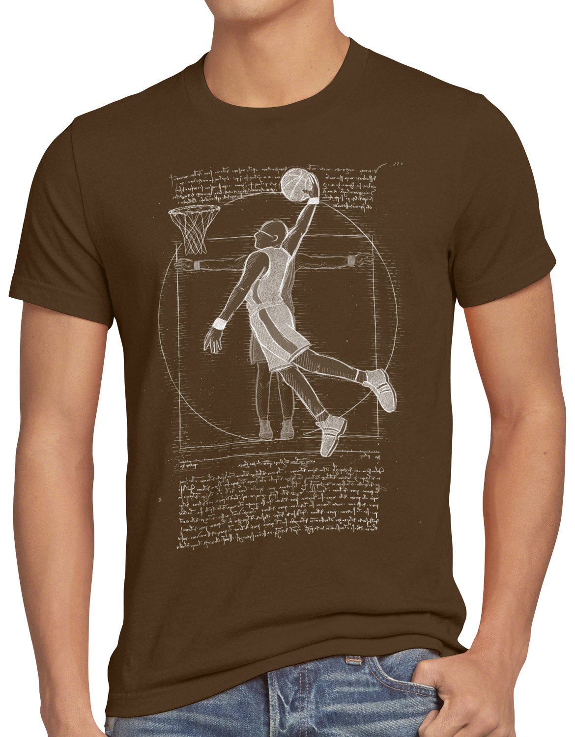 style3 T-Shirt Vitruvianischer Basketballspieler korb da günstig online kaufen