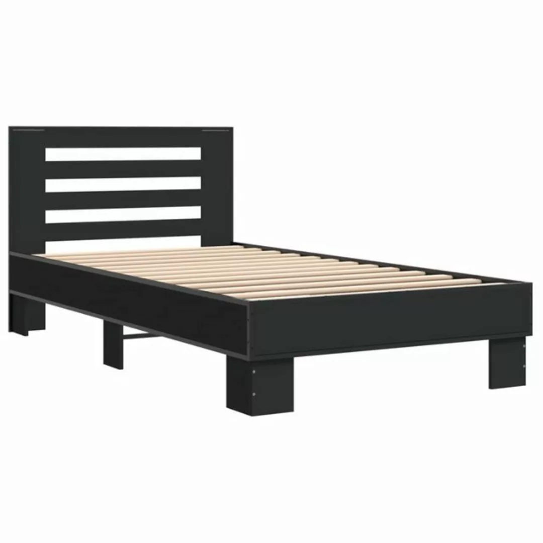 vidaXL Bettgestell, Bettrahmen Grau Sonoma 75x190 cm Holzwerkstoff und Meta günstig online kaufen