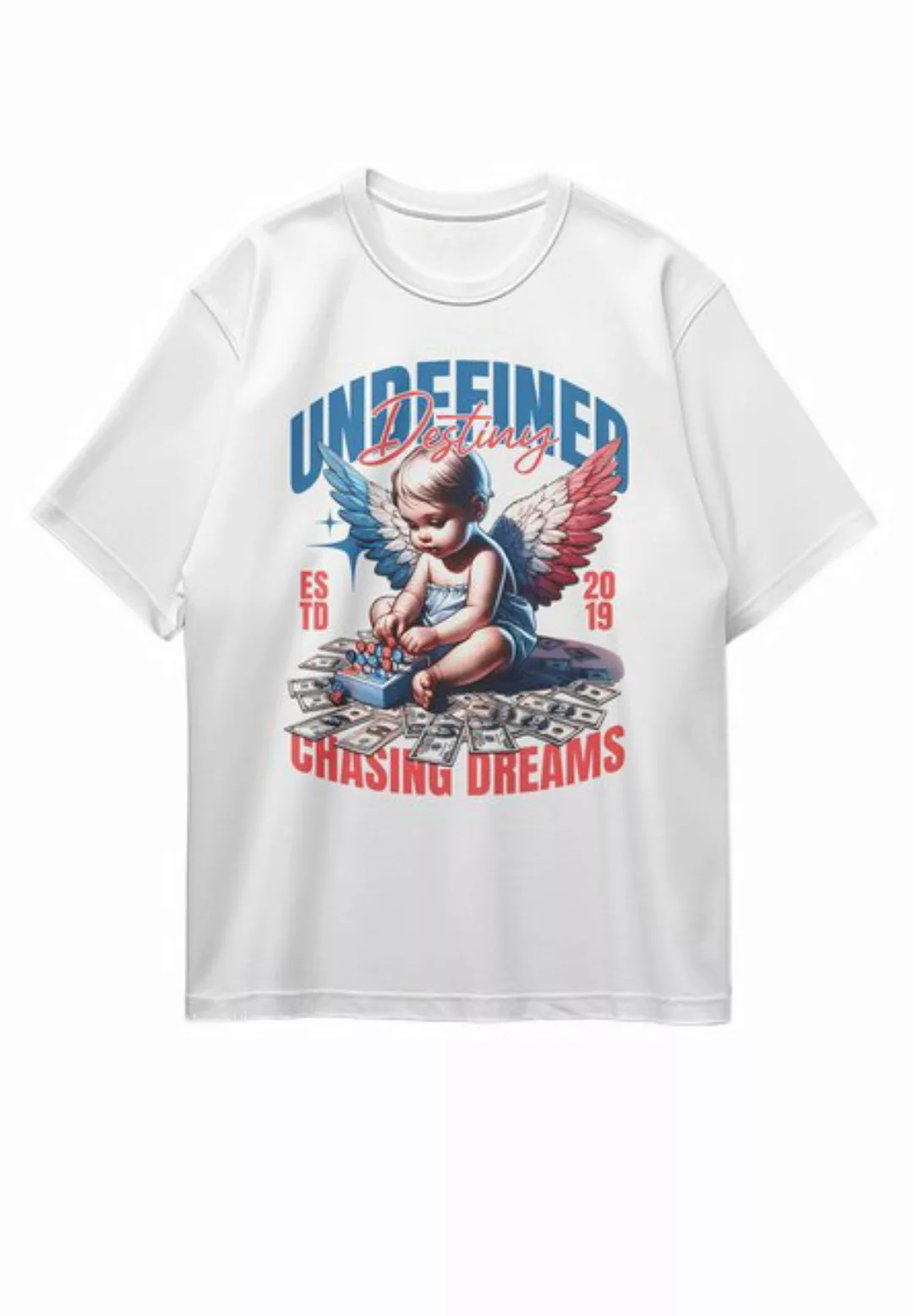 Novux T-Shirt Chasing Dreams Oversize Herren Tshirt farbe Weiß günstig online kaufen