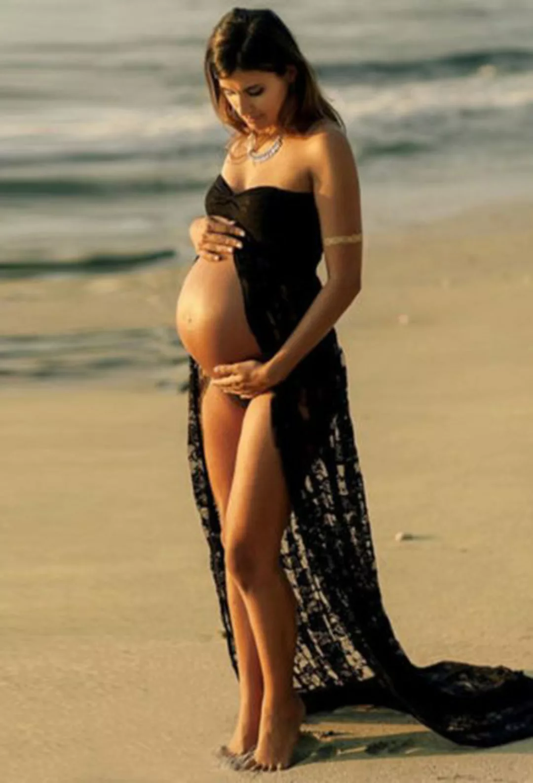 CHENIN Bustierkleid Kleid Umstandsmode Fotokleidung für schwangere Mütter L günstig online kaufen