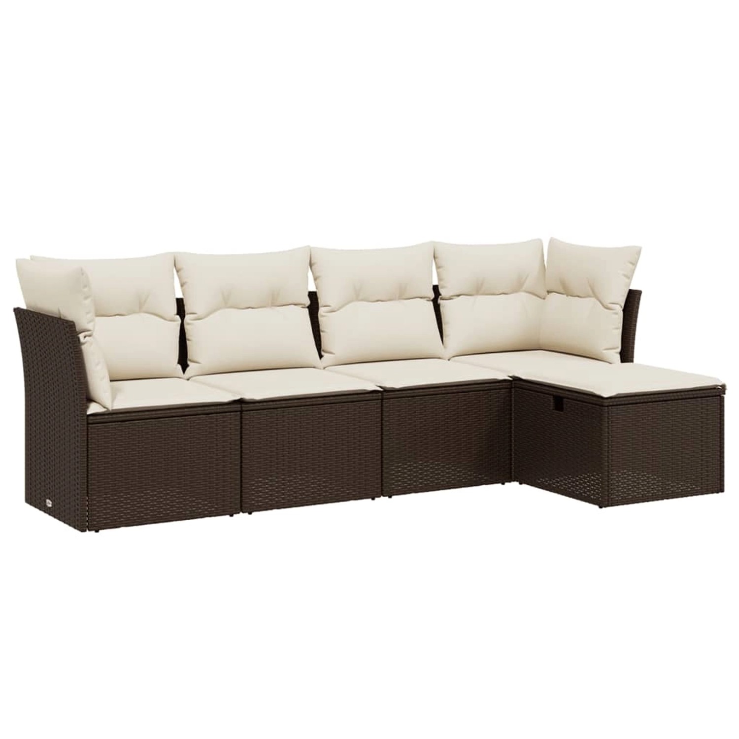 vidaXL 5-Tlg Garten-Sofagarnitur mit Kissen Braun Poly Rattan 3263139 günstig online kaufen