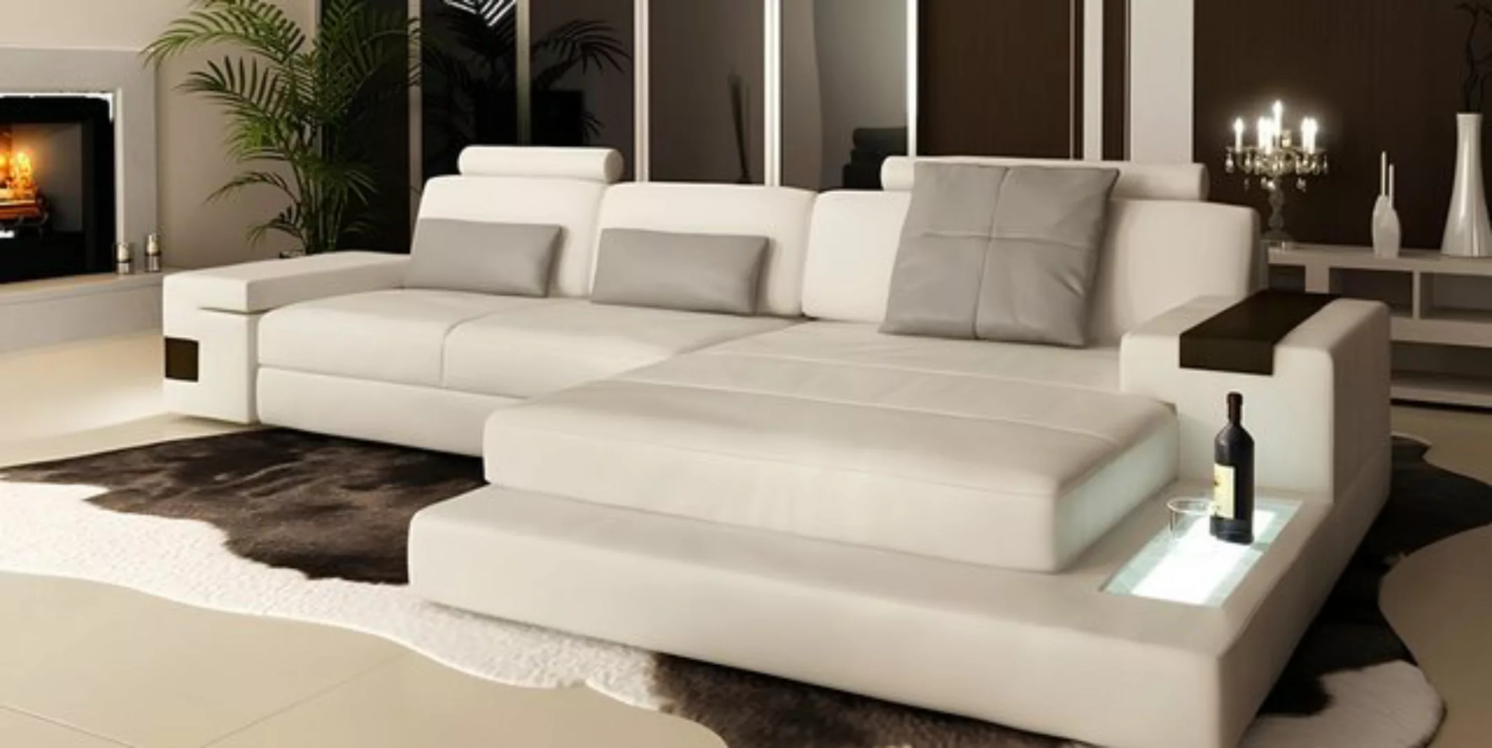 Xlmoebel Ecksofa Leder-Ecksofa mit Textilbezug in L-Form und Bellini Polste günstig online kaufen