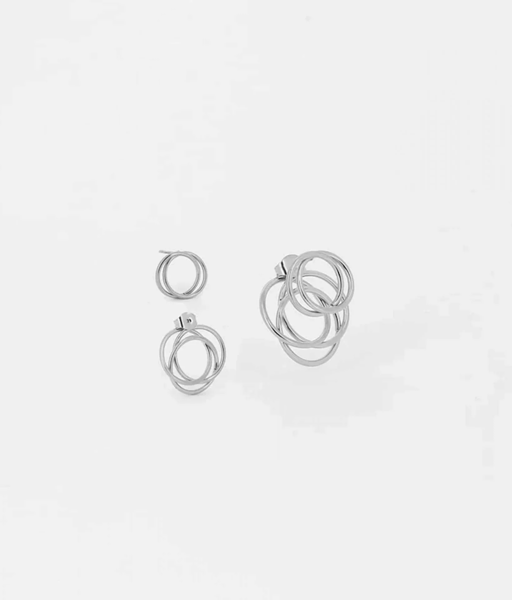 Zag Bijoux Wirbel Ohrstecker zweiteilige Ringe - Farbe: Silber günstig online kaufen