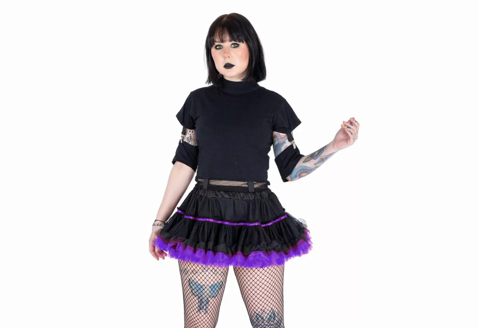 Poizen Industries Unterrock Sofra Schwarz Lila Mini Tutu günstig online kaufen