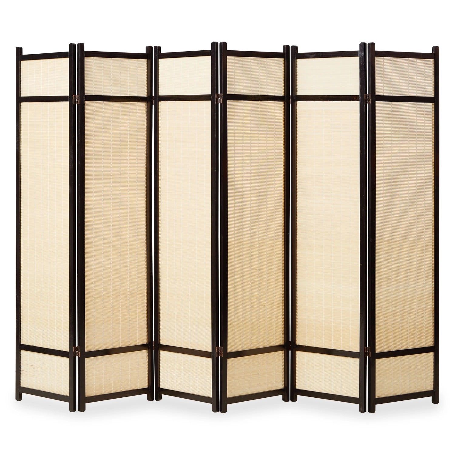 Homestyle4u 6-tlg. Paravent in Schwarz 264x175 cm 388 günstig online kaufen