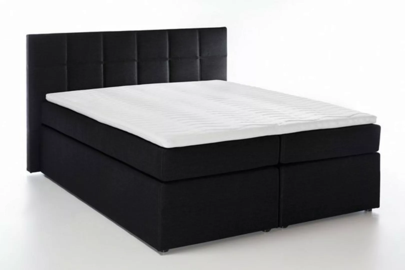 Möbelfreude Boxspringbett Boxspringbett Bea Schwarz 200x200 cm H2, Schwarz günstig online kaufen