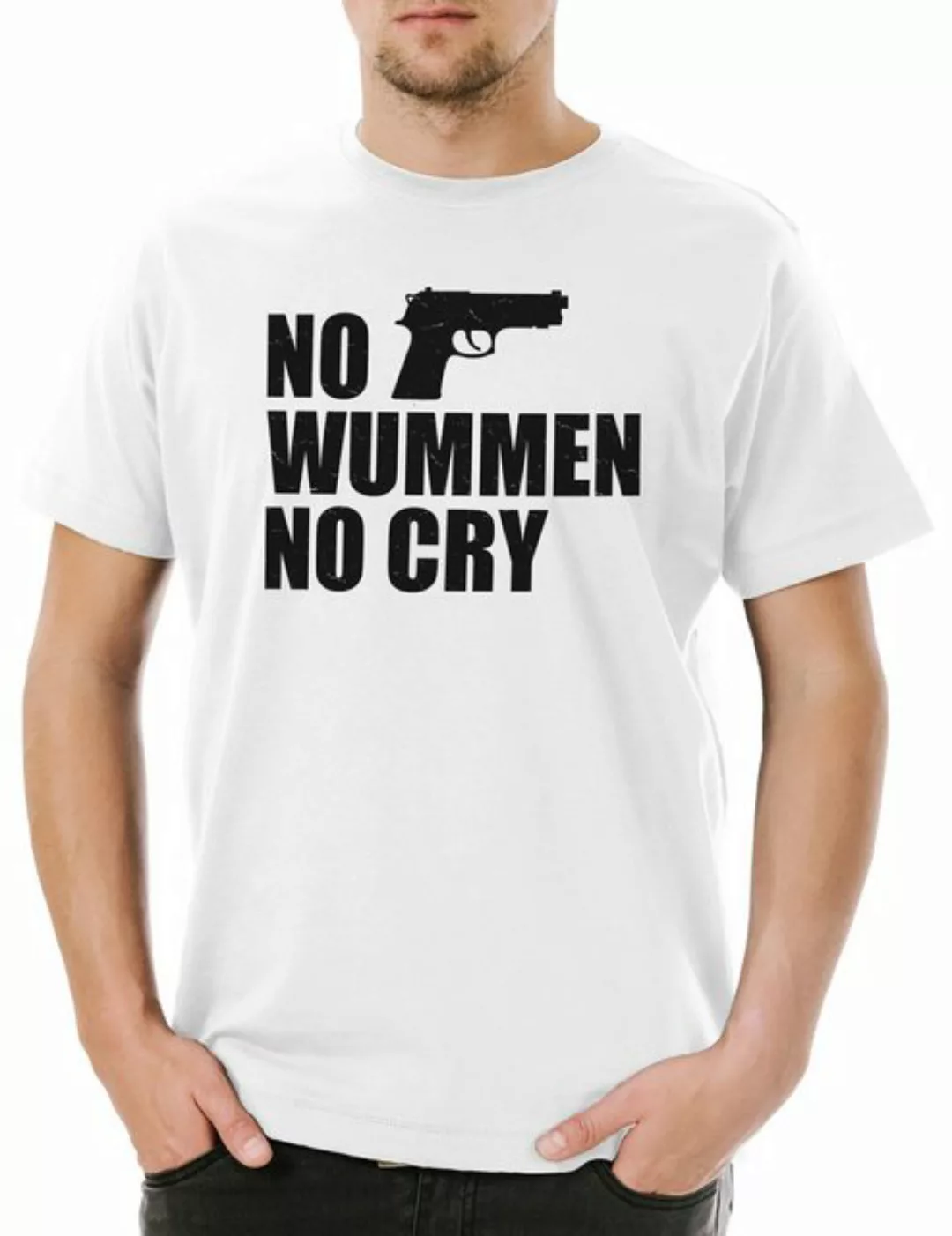 Urban Backwoods Print-Shirt No Wummen No Cry Herren T-Shirt Pazifismus Regg günstig online kaufen