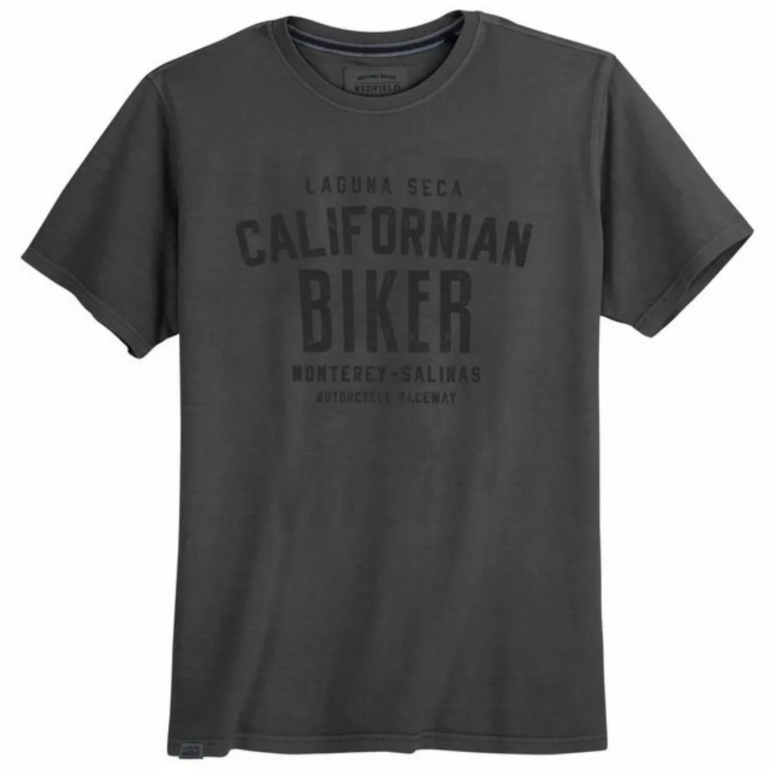 redfield Rundhalsshirt Große Größen Herren T-Shirt schwarz Print California günstig online kaufen