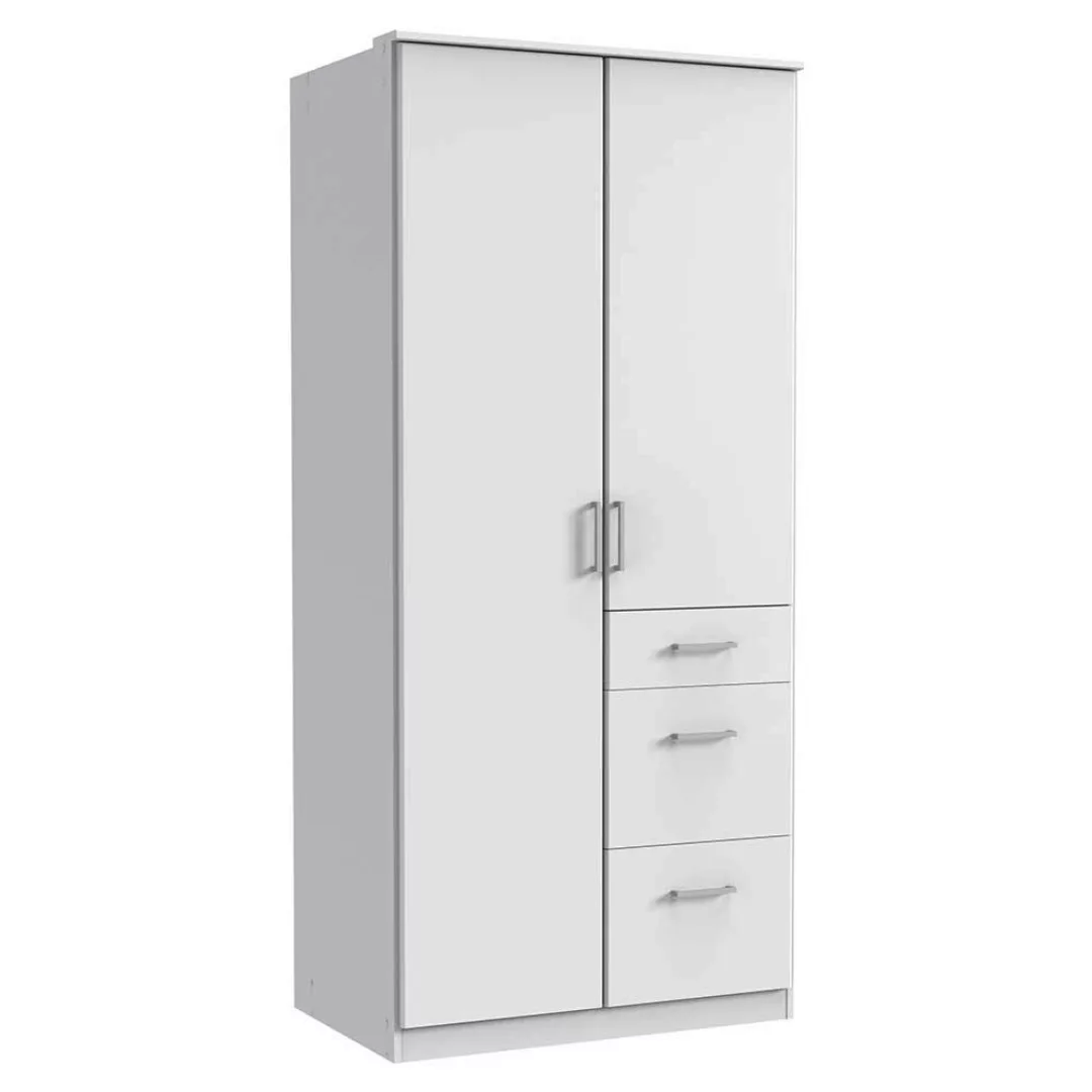 Kleiderschrank weiss mit Schubladen 199 cm hoch Made in Germany günstig online kaufen