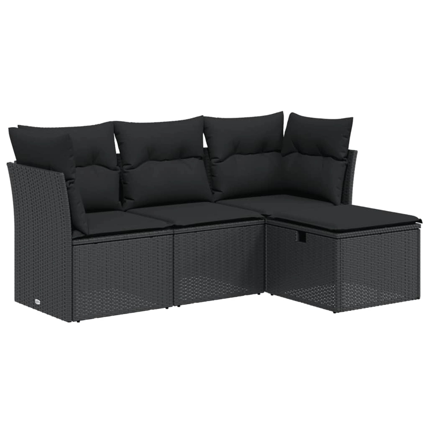 vidaXL 4-tlg Garten-Sofagarnitur mit Kissen Schwarz Poly Rattan Modell 47 günstig online kaufen