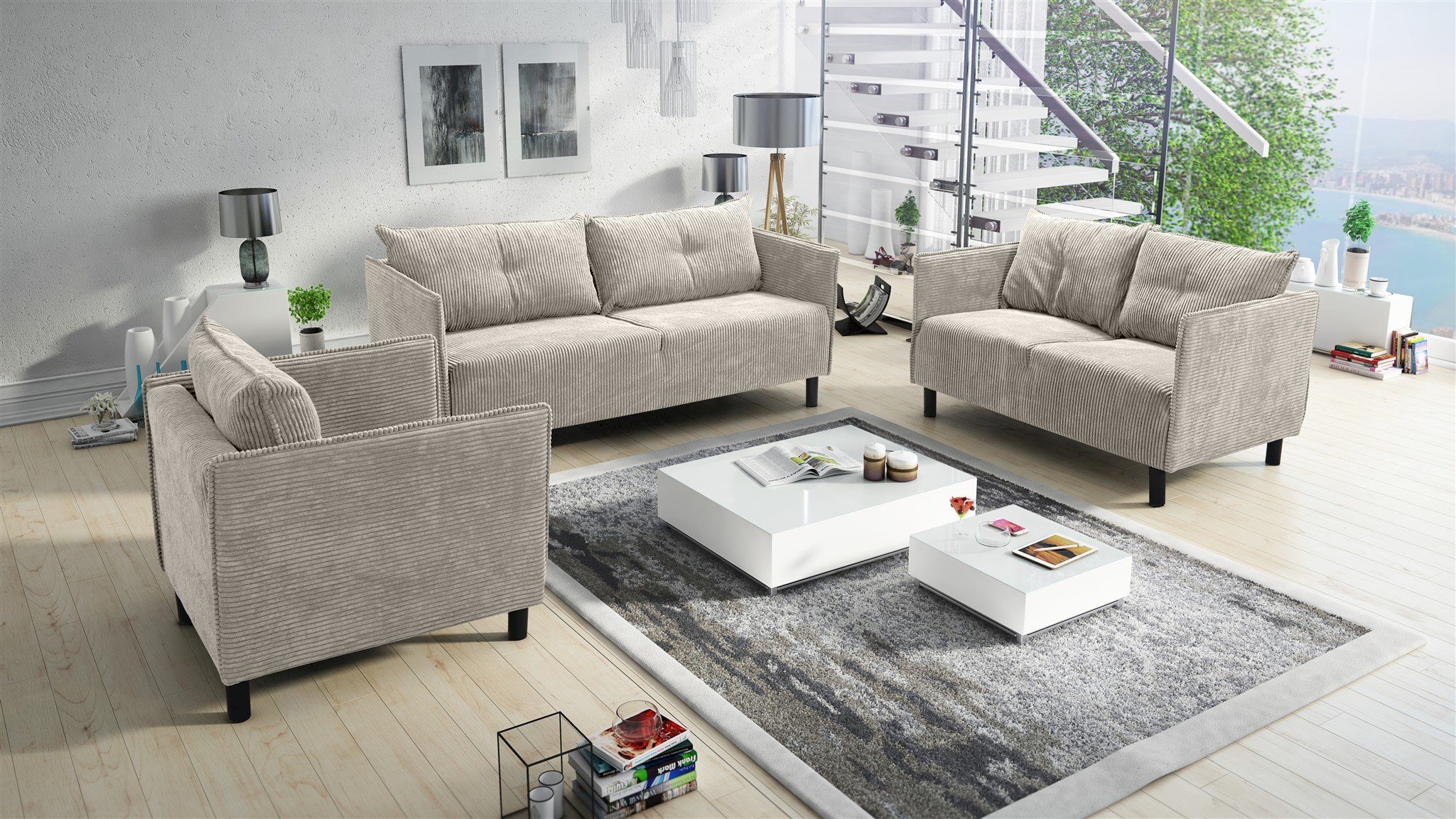 Fun Möbel Polstergarnitur Sofaset Designersofa DECLAN günstig online kaufen