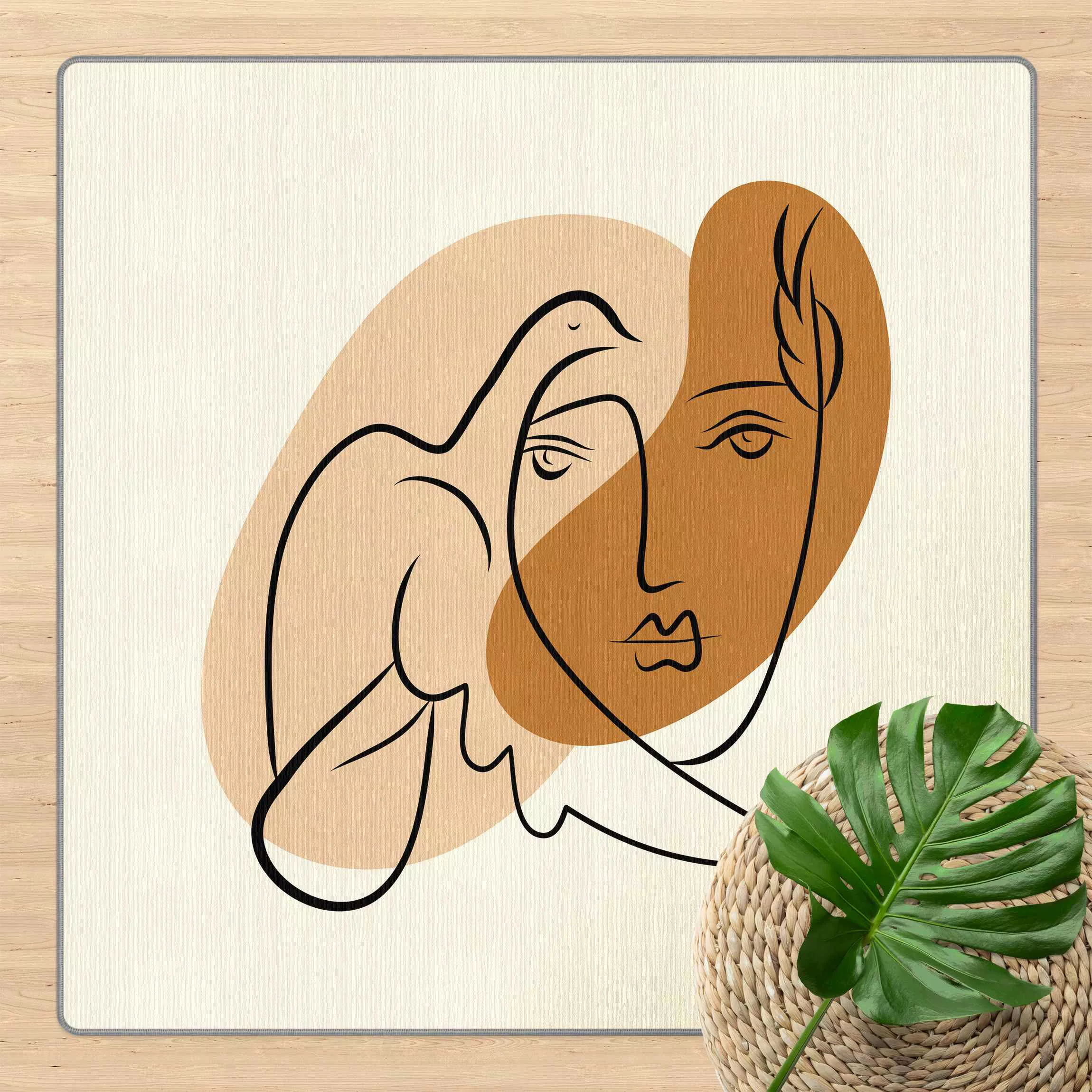 Teppich Picasso Interpretation - Dame mit Taube günstig online kaufen