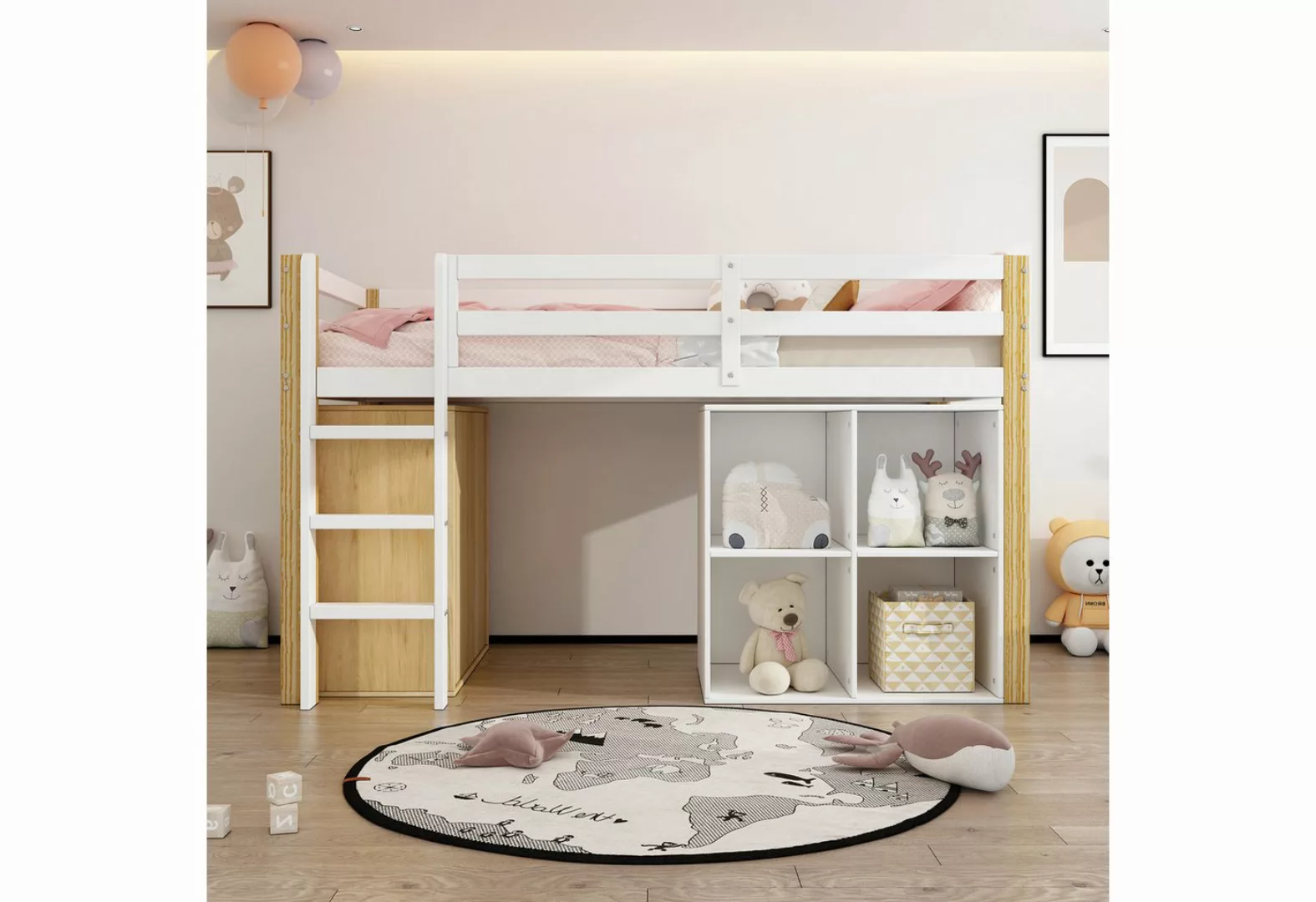 REDOM Etagenbett Hochbett Kinderbett (90*200cm), multifunktionales Kinderbe günstig online kaufen