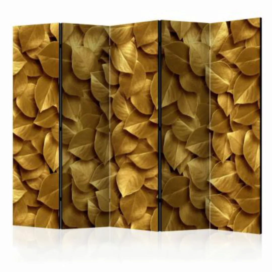 artgeist Paravent Golden Leaves II [Room Dividers] gold Gr. 225 x 172 günstig online kaufen