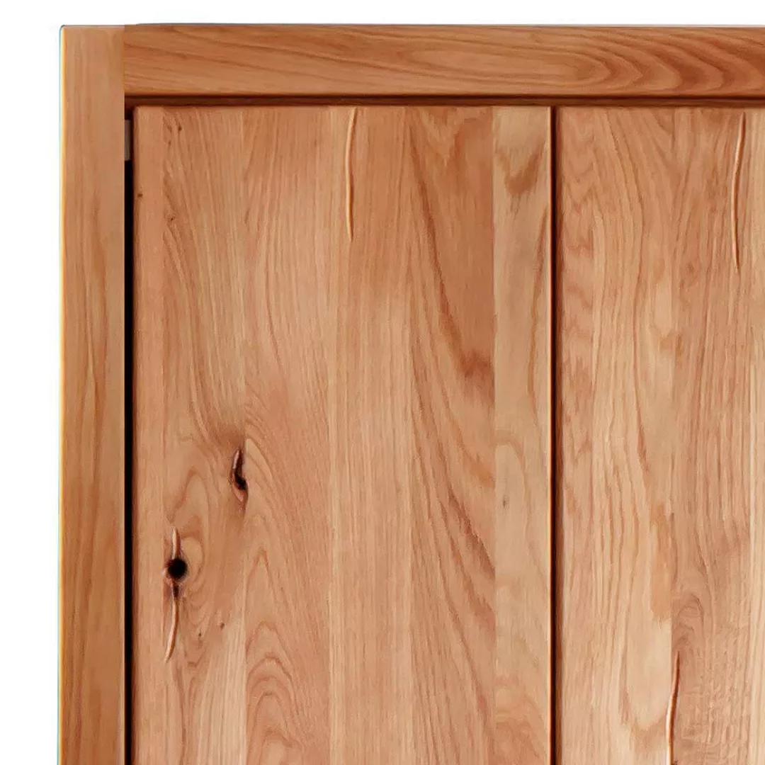Schlafzimmerschrank mit 2 Falttüren Wildeiche Massivholz günstig online kaufen