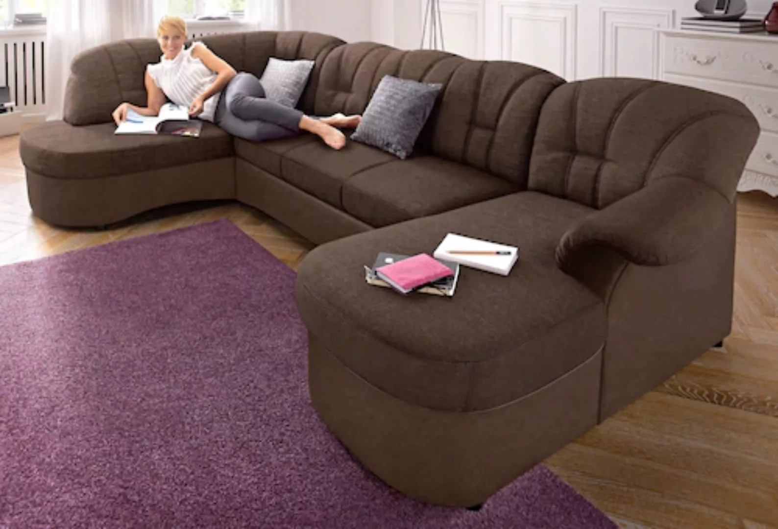 DOMO collection Wohnlandschaft "Santana mit viel Platz, komfortabel, modern günstig online kaufen