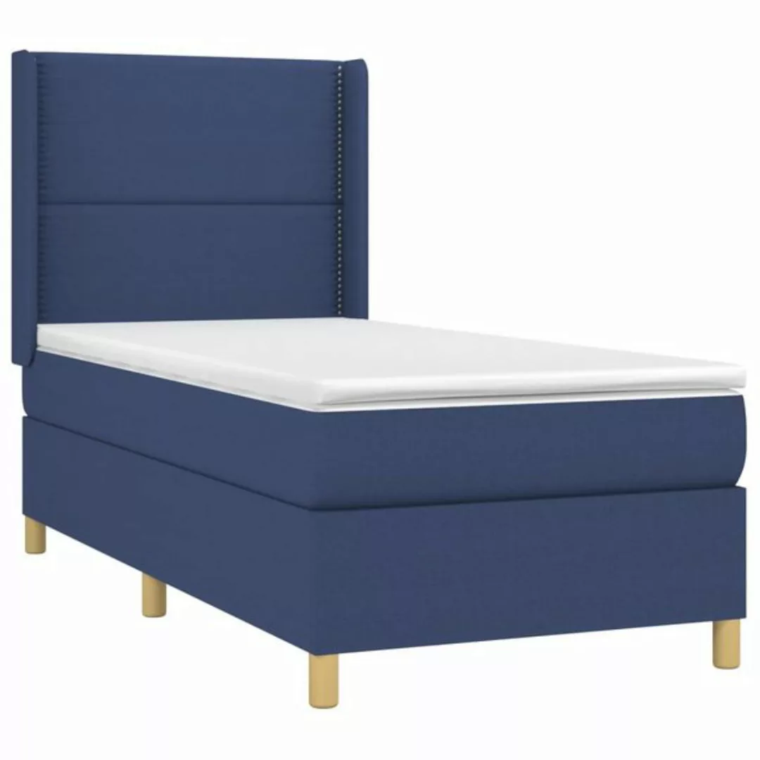 vidaXL Boxspringbett Boxspringbett mit Matratze LED Blau 80x200 cm Stoff Be günstig online kaufen