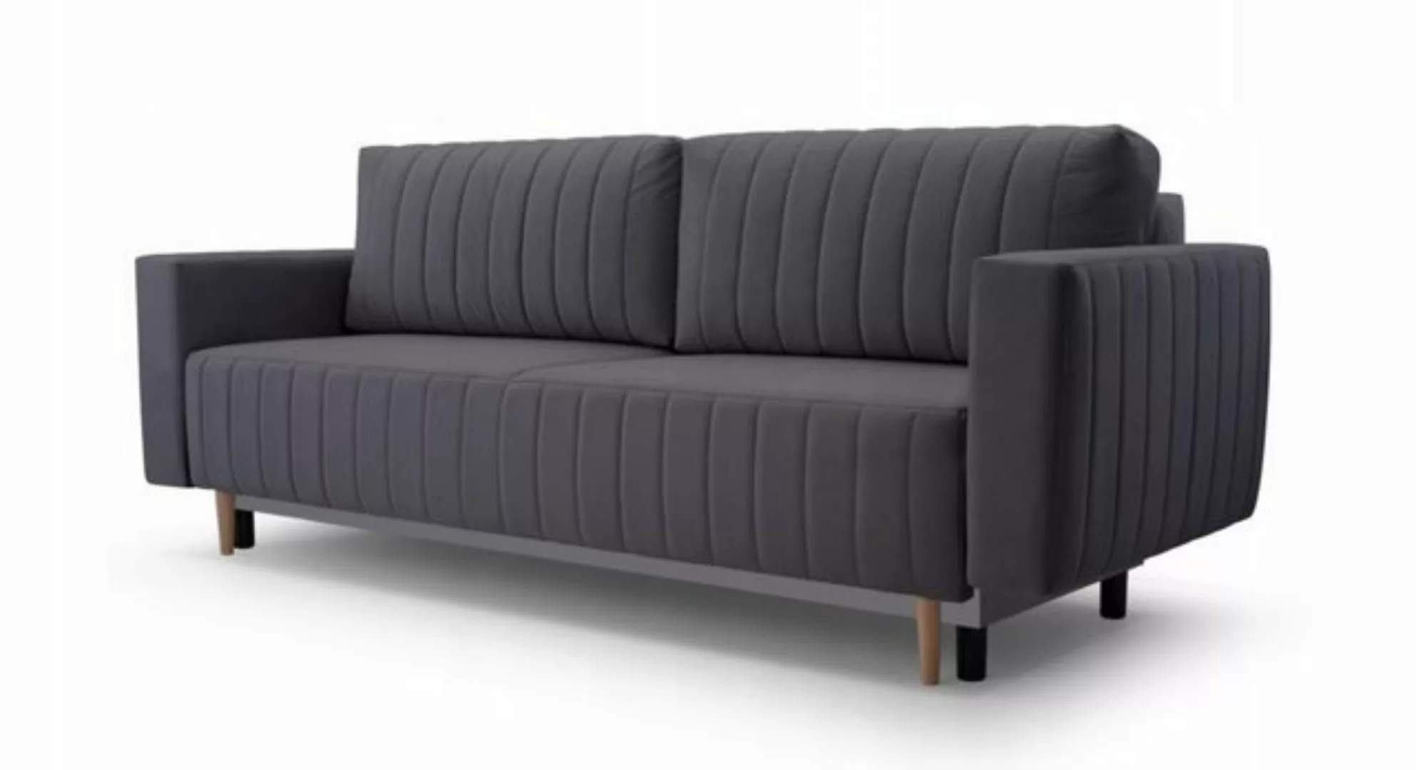 Beautysofa 3-Sitzer RAVI, 225 cm Veloursstoff Polstersofa, mit Bettfunktion günstig online kaufen