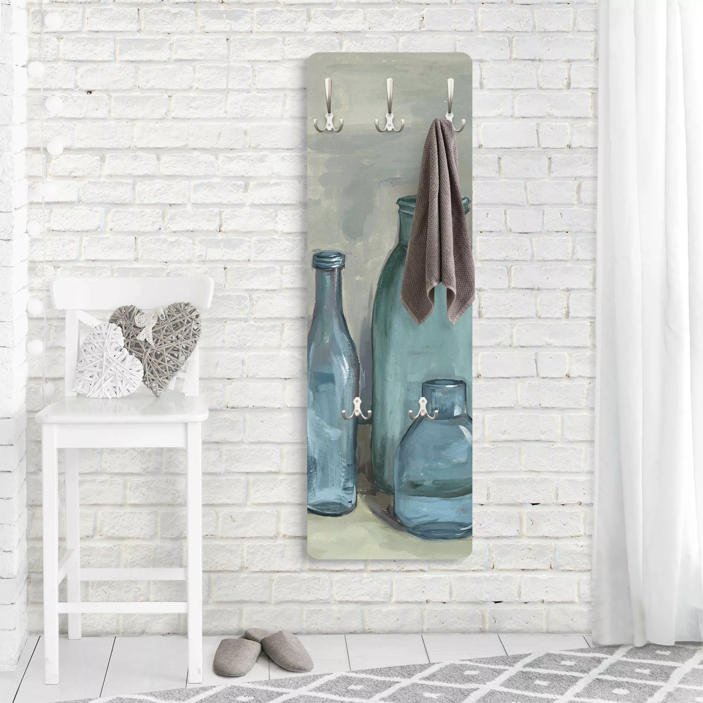 Wandgarderobe Holzpaneel Küche Stillleben mit Glasflaschen II günstig online kaufen