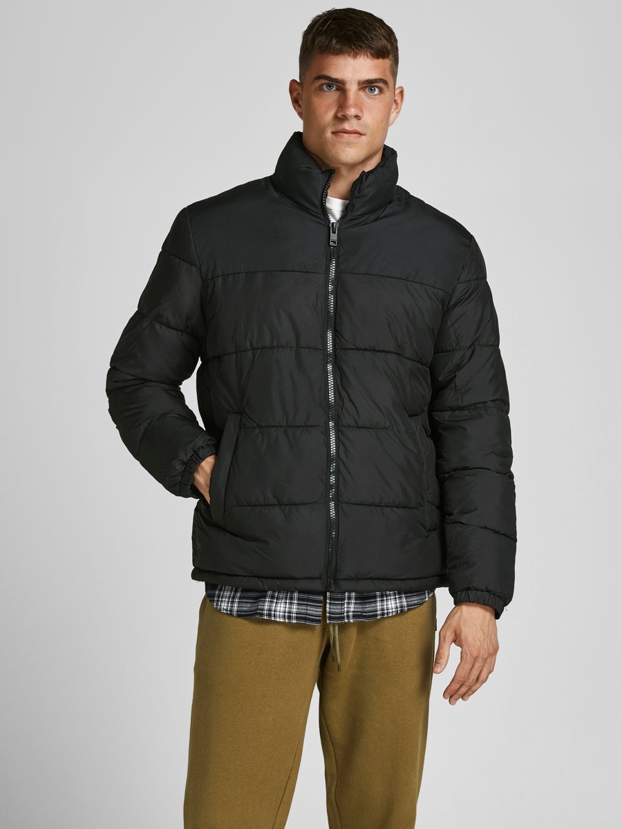 Jack & Jones – Originals – Steppjacke mit Stehkragen in Schwarz günstig online kaufen