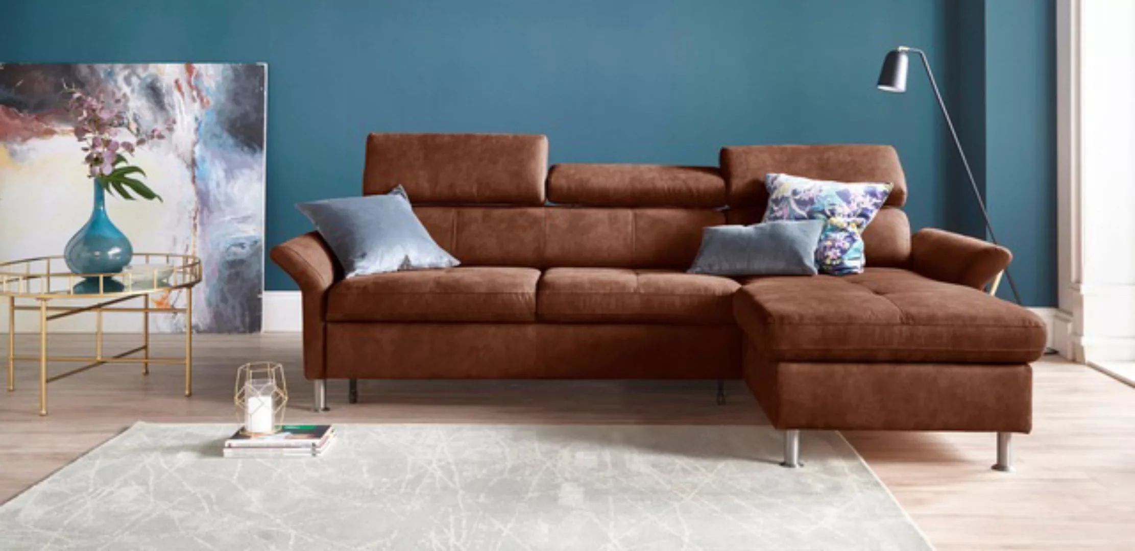 exxpo - sofa fashion Ecksofa »Mantua, L-Form«, mit Kopf- bzw. Rückenverstel günstig online kaufen