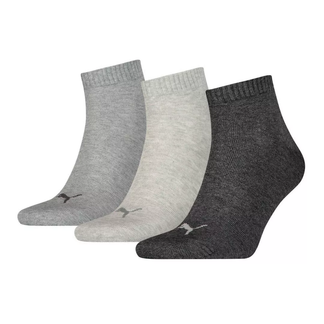 Puma Quarter Plain Socken 3 Paare EU 39-42 Anthracite / Light Mel Grey / Me günstig online kaufen