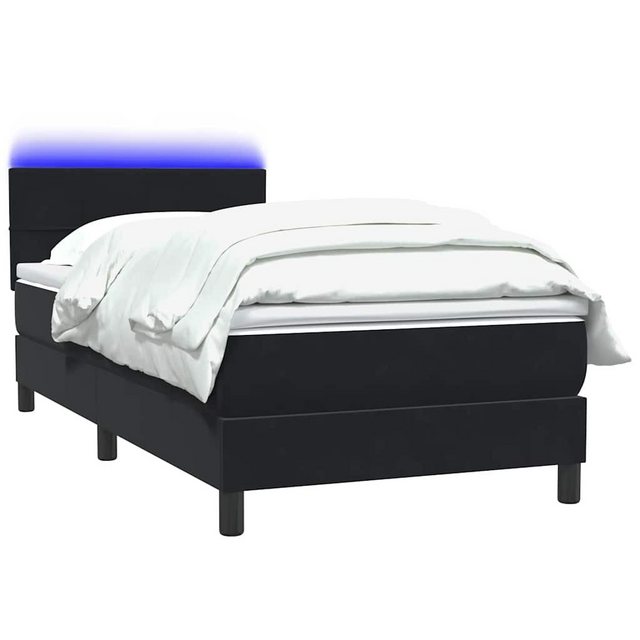 vidaXL Bett Boxspringbett mit Matratze Schwarz 80x220 cm Samt günstig online kaufen