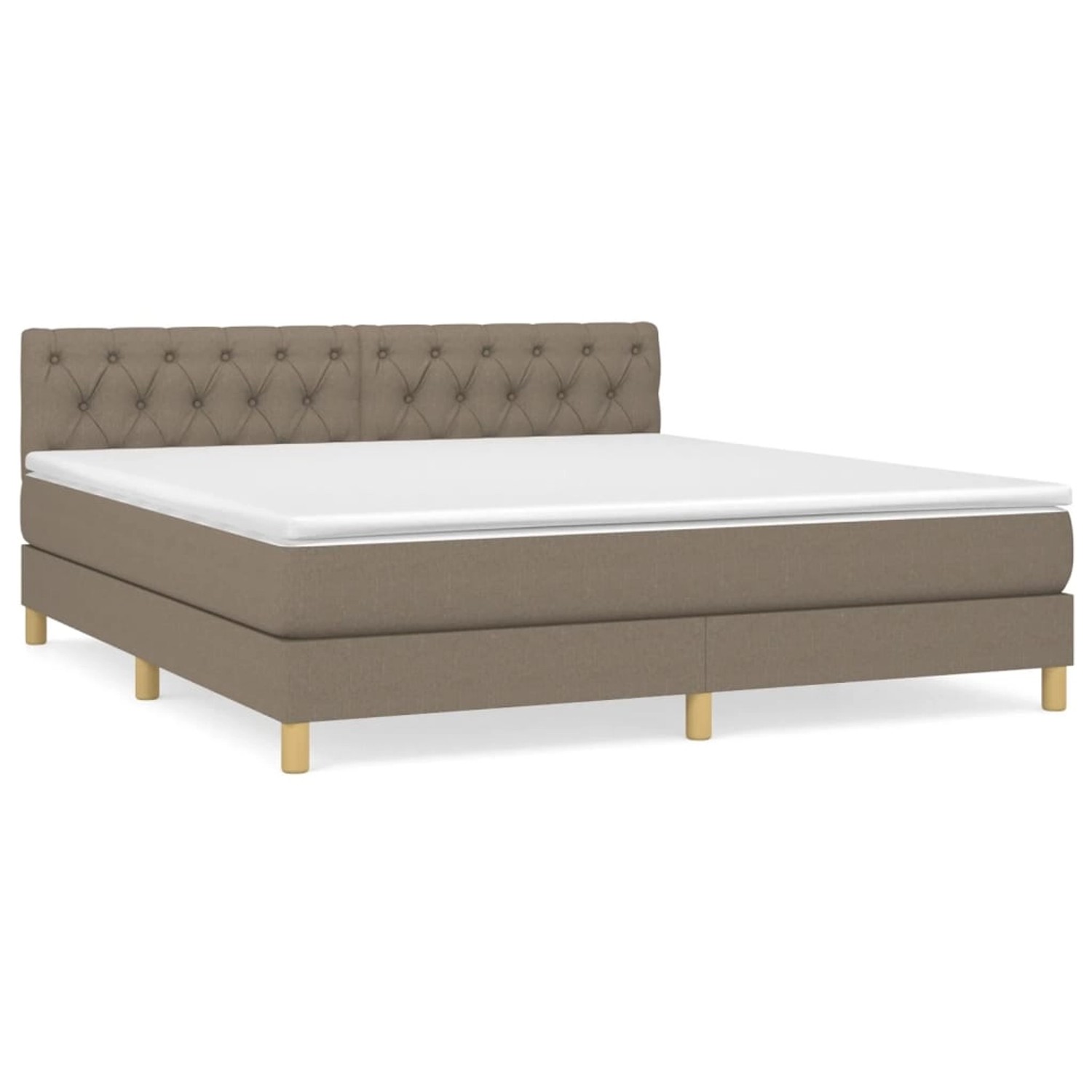 vidaXL Boxspringbett Boxspringbett mit Matratze Taupe 160x200 cm Stoff Bett günstig online kaufen