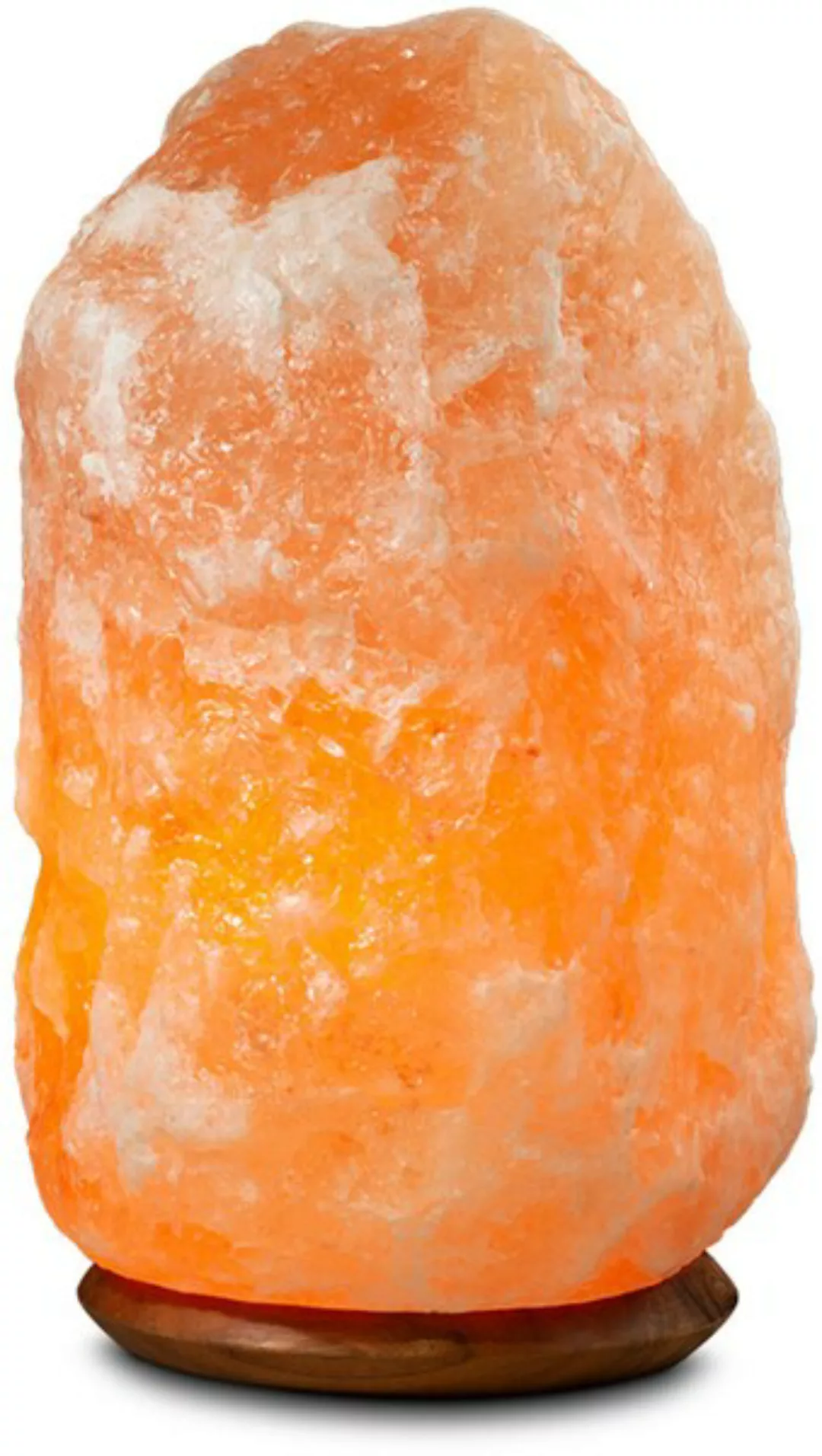 Beleuchteter Salzkristall Rock mit Holzsockel günstig online kaufen