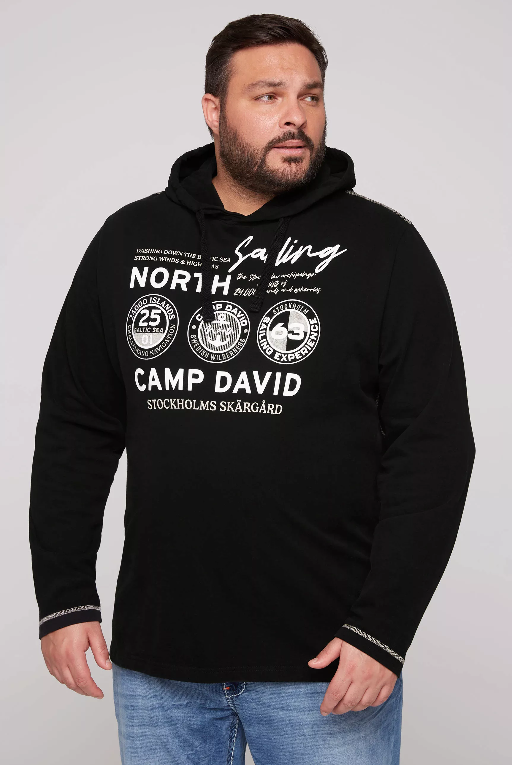 CAMP DAVID Kapuzenshirt langarm, mit Logo-Prints günstig online kaufen