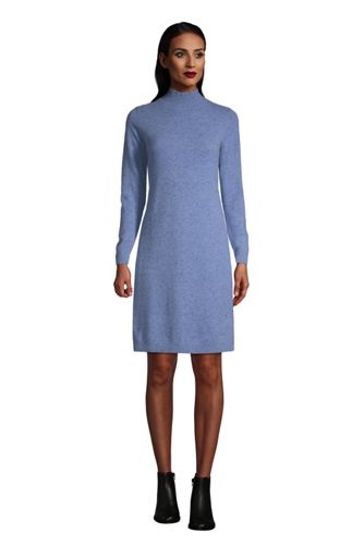 Kaschmir-Kleid, Damen, Größe: 48-50 Normal, Blau, by Lands' End, Wolkig Bla günstig online kaufen