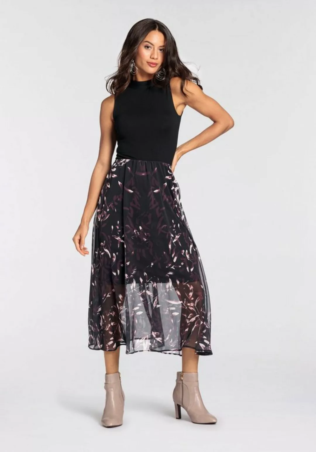 Laura Scott Chiffonkleid mit elegantem Blumen-Print - NEUE KOLLEKTION günstig online kaufen