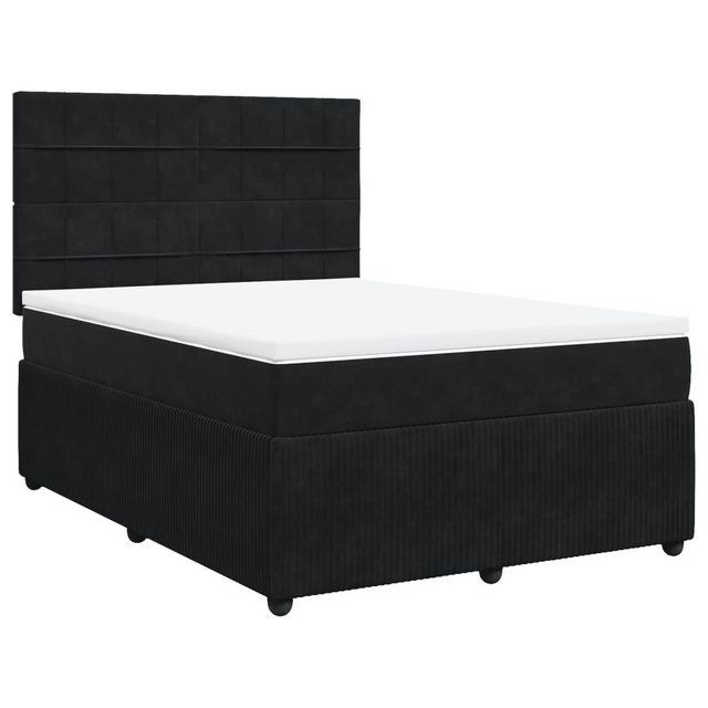 vidaXL Bett Boxspringbett mit Matratze Schwarz 140x190 cm Samt günstig online kaufen