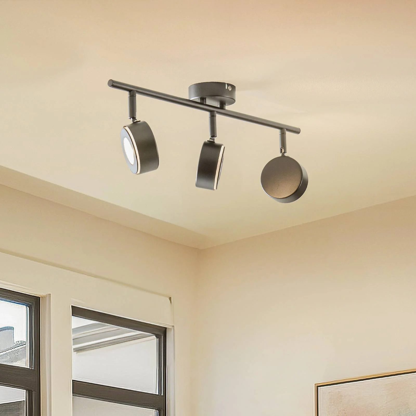 Lindby Strahler Jyla, schwarz, 4.000 K, 3-flg., GX53 günstig online kaufen