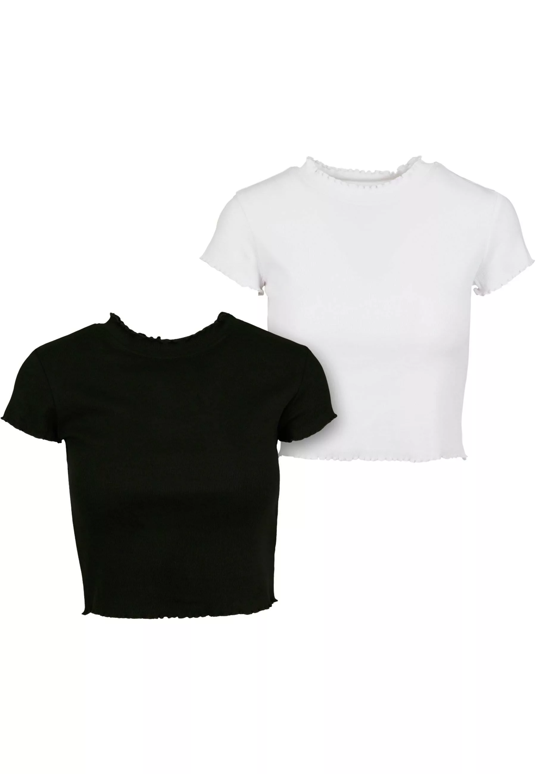 URBAN CLASSICS T-Shirt "Urban Classics Damen Ladies Cropped Rib Tee 2-Pack" günstig online kaufen